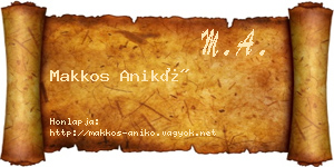 Makkos Anikó névjegykártya